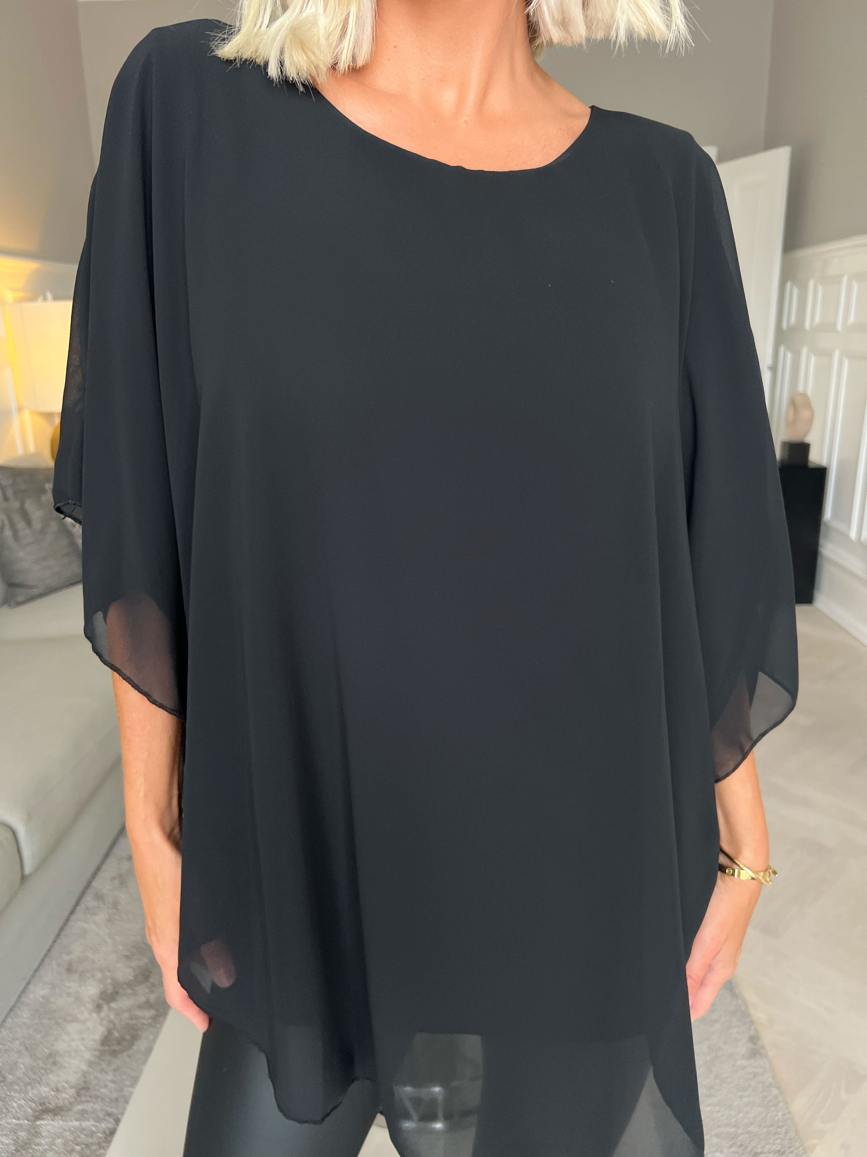 Kenya Shirt - Tunika med chiffonglager